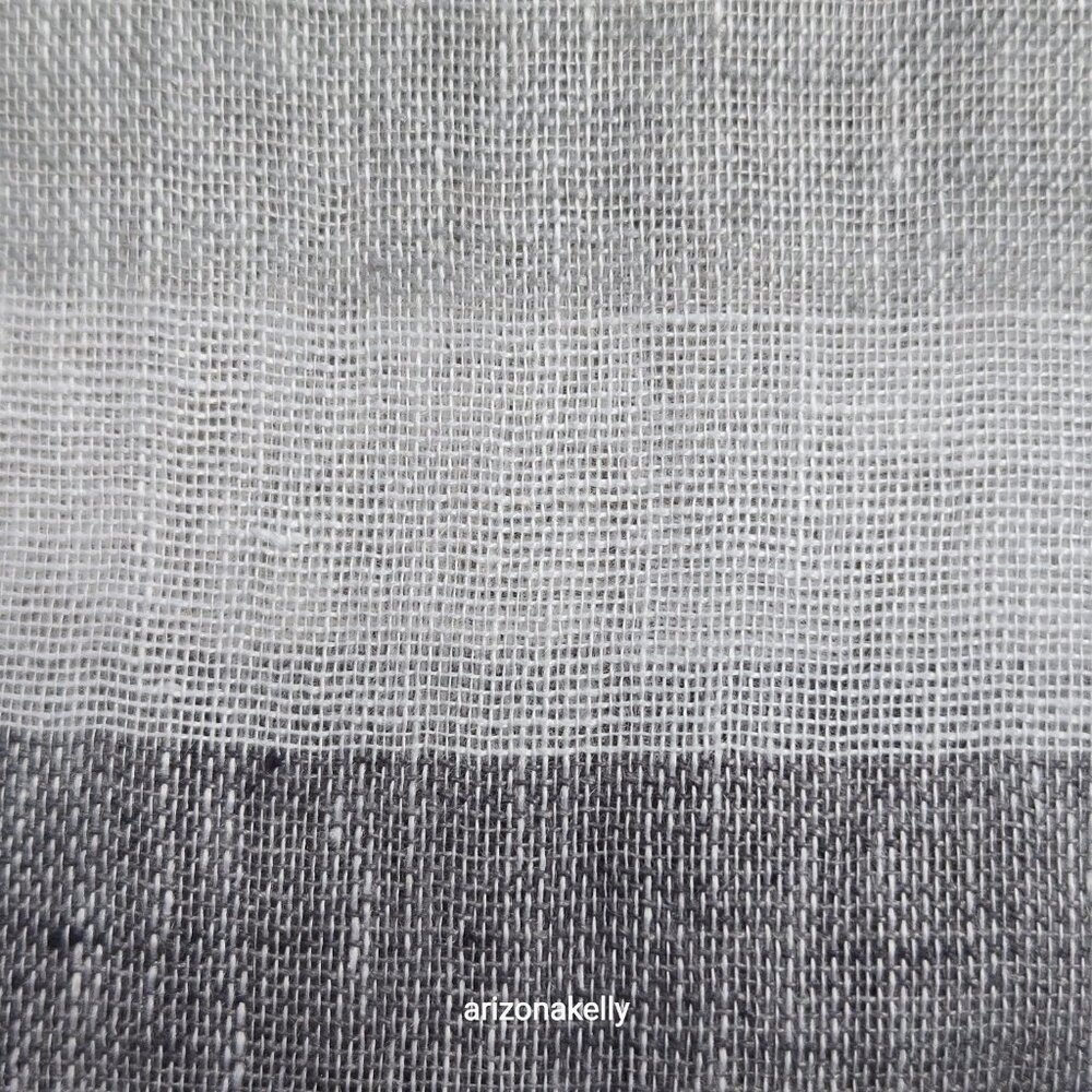 NWOT Italian Linen Scarf Grey and White PERFECT - Picture 8 of 12